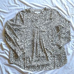 Ivory and black dot dress top